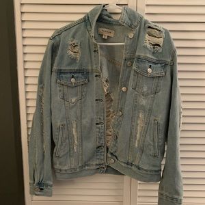 Women’s Kendall & Kylie Ripped Jean Jacket